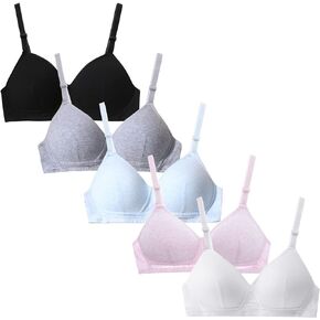 Happy Cherry Girls Training Bras Wireless Lightly Padded Teens Cotton Comfort Seamless Sports Bras
