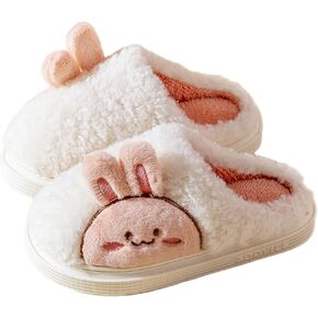Epsion Women Cute Bunny Slippers Faux Fur Fluffy Winter Slip-On House Slippers Warm Fuzzy Anti-Skid Indoor Outdoor Shoes