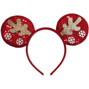 عصابة رأس ميكي ميني آذان من CLGIFT، آذان ميكي سوداء فضية بدون قوس DIY ميني، آذان للأولاد، آذان ميكي كبيرة (قرصان)
