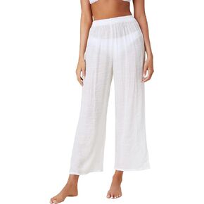 SOLY HUX Women's Sheer Pants High Waist Wide Leg Beach Swimwear Bikini Cover Up Pants