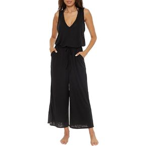 BECCA womens Beach Date Jumpsuit, Casual, Sleeveless With Pockets, Beach Cover Ups for WomenSwimwear Cover Up
