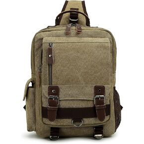 Sechunk Canvas backpack Messenger Bag Sling Bag Cross Body Bag Shoulder Bag For Men Women
