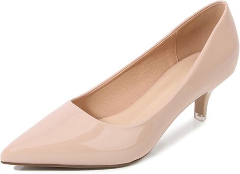 Women's Low Kitten Heel Pumps Classic Fashion Dress Pumps Simple Heeled Shoes for Office Work in Kuwait