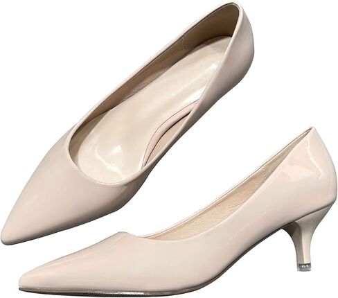 Women's Low Kitten Heel Pumps Classic Fashion Dress Pumps Simple Heeled Shoes for Office Work in Kuwait