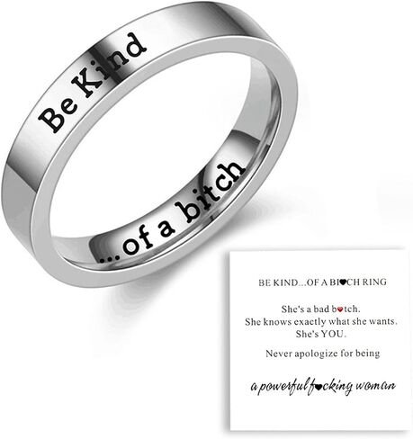 MIFYNN Be Kind of A Bitch Ring Stainless Steel Ring Inspirational Friendship Ring Be Kind... of A Bitch Ring for Women Girls in Kuwait