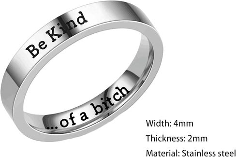 MIFYNN Be Kind of A Bitch Ring Stainless Steel Ring Inspirational Friendship Ring Be Kind... of A Bitch Ring for Women Girls in Kuwait