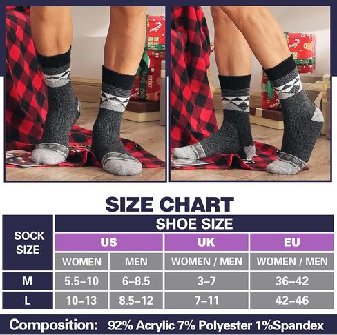 MOGGEI 3 Pairs Thermal Warm Socks for Men & Women Thick Winter Extra Warm Insulated Boot Ski Socks for Cold Weather in Saudi Arabia