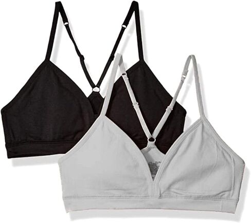 Hanes Girls Comfort Flex Fit Seamless on The Go Racerback Bra 2-Pack Black/Grey in Saudi Arabia