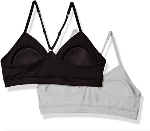 Hanes Girls Comfort Flex Fit Seamless on The Go Racerback Bra 2-Pack Black/Grey in Saudi Arabia
