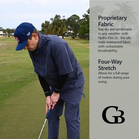 Short Sleeve Golf Rain Jacket - Three Layer Short Sleeve Lightweight, Breathable, All Weather Jacket for Men in Kuwait