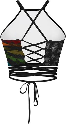 المرأة المطبوعة الرسن ضمادة سترة المحاصيل أعلى القميص in Kuwait