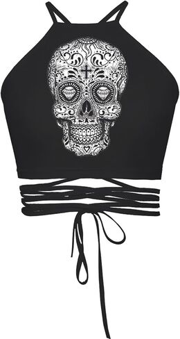 المرأة المطبوعة الرسن ضمادة سترة المحاصيل أعلى القميص in Kuwait