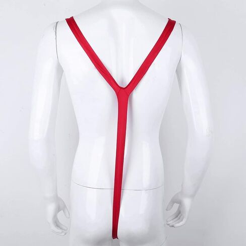 TAIKMD Men's Christmas Santa Snowman Underwear Mankini Thong Leotard Pouch G-String Stretch Jockstrap Pranks Gag Gift Red in Kuwait