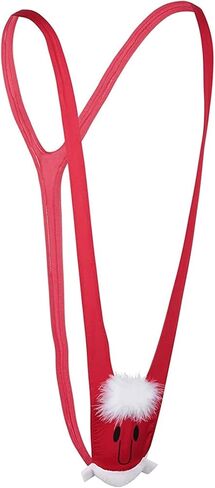 TAIKMD Men's Christmas Santa Snowman Underwear Mankini Thong Leotard Pouch G-String Stretch Jockstrap Pranks Gag Gift Red in Kuwait