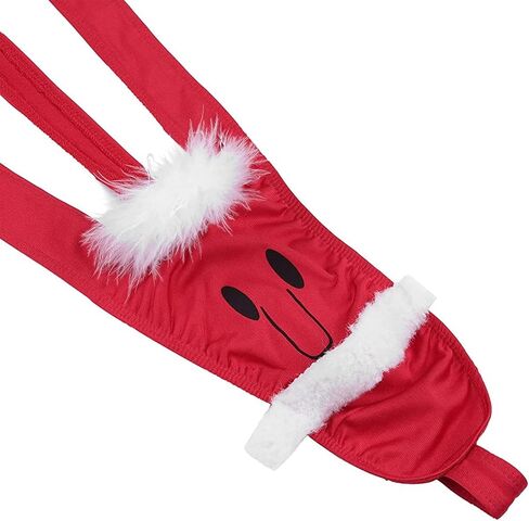 TAIKMD Men's Christmas Santa Snowman Underwear Mankini Thong Leotard Pouch G-String Stretch Jockstrap Pranks Gag Gift Red in Kuwait
