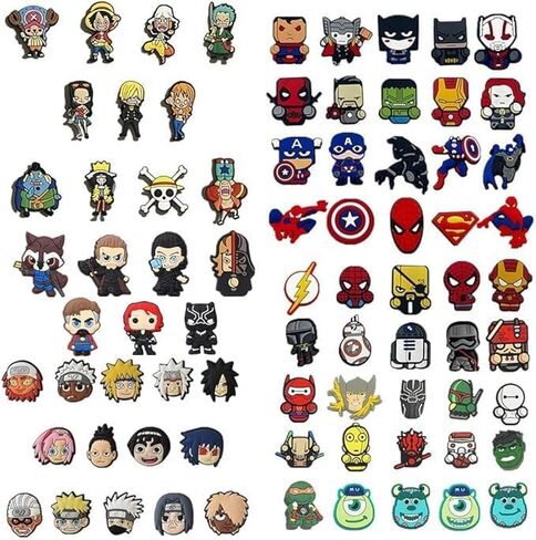 100 قطعة من تعليقات الاحذية بتصميم انيمي من بوروت، مناسبة كهدايا للحفلات، اكسسوارات للهالوين، عيد الفصح، الكريسماس، اعياد الميلاد، للاطفال والكبار من الجنسين، 100 قطعة in Kuwait