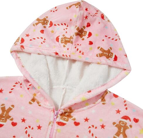 Luckinbaby Christmas Hooded Jumpsuit for Women Zipper Fleece One Piece Pjs Family Holiday Adult Cozy Pajamas Sleepwear in Kuwait