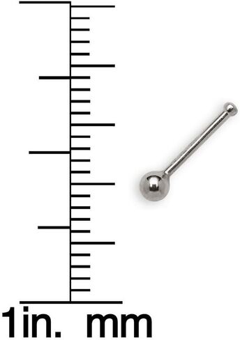 JewelryWeb - 14k Real Gold Simple 1.5mm Ball Nose Stud - 20g nose ring - nose piercings - nose rings studs - hypoallergenic nose studs in Kuwait