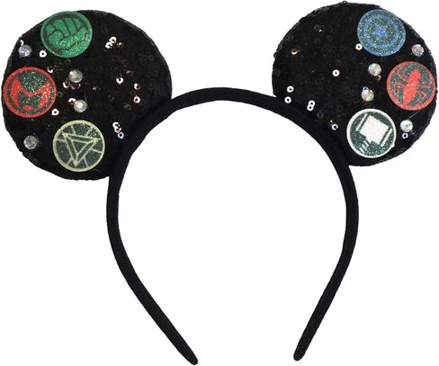 عصابة رأس ميكي ميني آذان من CLGIFT، آذان ميكي سوداء فضية بدون قوس DIY ميني، آذان للأولاد، آذان ميكي كبيرة (قرصان) in Kuwait