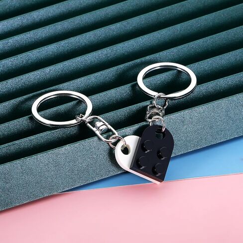FrereFeter Matching Couples Stuff Brick Heart Keychain Valentines Day Gifts for Him Her Wife Husband Boyfriend Girlfriend in Saudi Arabia