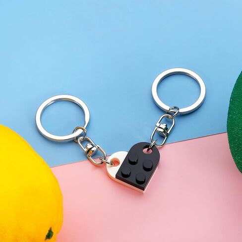FrereFeter Matching Couples Stuff Brick Heart Keychain Valentines Day Gifts for Him Her Wife Husband Boyfriend Girlfriend in Saudi Arabia