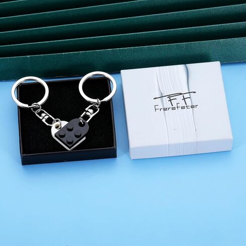 FrereFeter Matching Couples Stuff Brick Heart Keychain Valentines Day Gifts for Him Her Wife Husband Boyfriend Girlfriend in Saudi Arabia