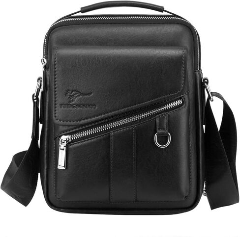 Eshow Men's Crossbody Shoulder Bag Leather Men Messenger Bag Retro Side Satchel PAD Bag For Work Business Sling Casual Bag in Kuwait