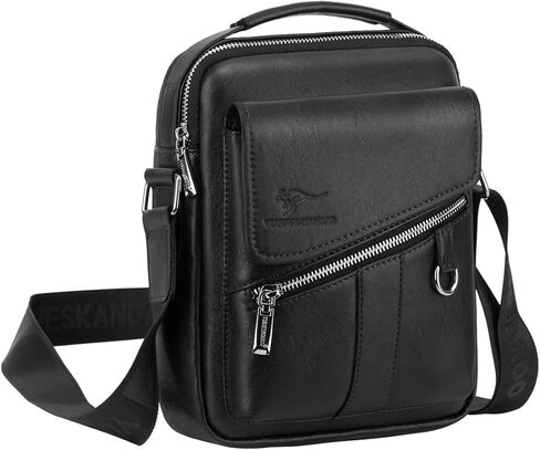 Eshow Men's Crossbody Shoulder Bag Leather Men Messenger Bag Retro Side Satchel PAD Bag For Work Business Sling Casual Bag in Kuwait