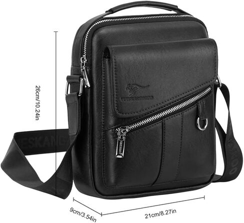 Eshow Men's Crossbody Shoulder Bag Leather Men Messenger Bag Retro Side Satchel PAD Bag For Work Business Sling Casual Bag in Kuwait