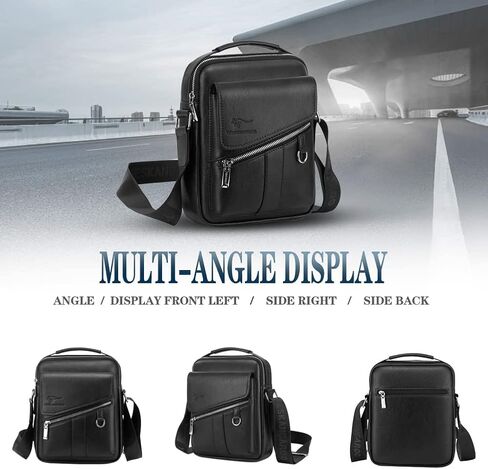 Eshow Men's Crossbody Shoulder Bag Leather Men Messenger Bag Retro Side Satchel PAD Bag For Work Business Sling Casual Bag in Kuwait