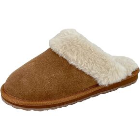 Clarks Womens Open Back Suede Leather Comfort Clog Slipper JMS0583C - Plush Faux Fur Trim - Indoor Outdoor House Slippers For Women in Saudi Arabia