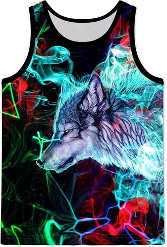 Asylvain 3D Tank Tops for Men Women Cool Design Graphic Sleeveless Shirts Summer Tops in Kuwait