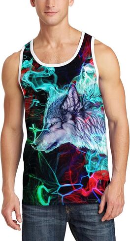 Asylvain 3D Tank Tops for Men Women Cool Design Graphic Sleeveless Shirts Summer Tops in Kuwait