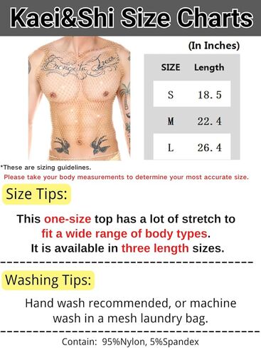 Kaei&Shi Sexy Rave Outfits, Rhinestone Fishnet Shirt, Club Concert Going Out in Kuwait