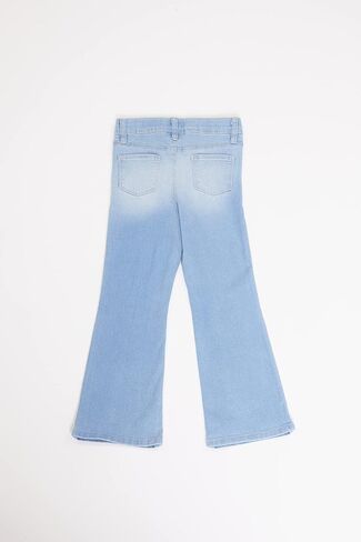 YMI Toddler Girl Snap Button Closure Flare Jean, Light Blue, Size 6X in Saudi Arabia