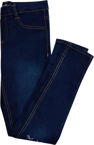 بنطلون جينز للفتيات من dELias مصنوع من قماش الدنيم فائق التمدد مع تطريز على الركبة in Kuwait