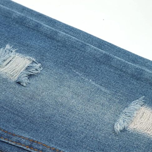 KIDSCOOL SPACE Girls Jeans,Elastic Waistband Inside Baby Little Big Girl Ripped Holes Denim Pants in Saudi Arabia