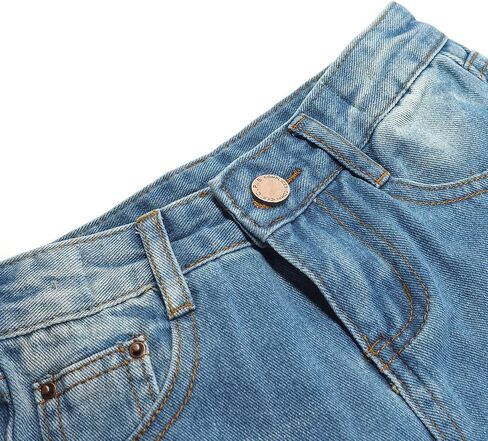 KIDSCOOL SPACE Girls Jeans,Elastic Waistband Inside Baby Little Big Girl Ripped Holes Denim Pants in Saudi Arabia