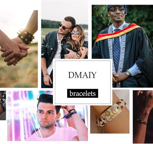 Dmaiy Leather Boho Bracelet Womens Wrap Bracelets Beaded Rose Bracelet Jewelry for Women and Men in Kuwait