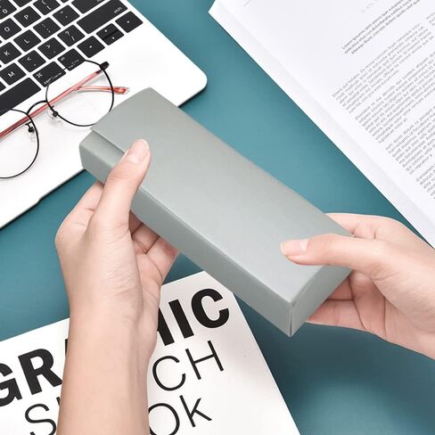 حافظة نظارات من تشكسيلينج، 3 قطع حافظة نظارات صلبة محمولة بقفل مغناطيسي، حافظة نظارات طبية لنظارات القراءة والنظارات الشمسية لنظارات قصر النظر للنساء والرجال، فضي، ازرق in Kuwait