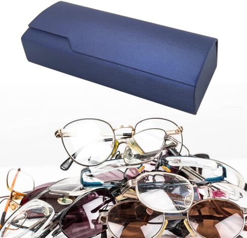 حافظة نظارات من تشكسيلينج، 3 قطع حافظة نظارات صلبة محمولة بقفل مغناطيسي، حافظة نظارات طبية لنظارات القراءة والنظارات الشمسية لنظارات قصر النظر للنساء والرجال، فضي، ازرق in Kuwait