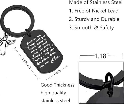 Drive Safe Keychain May Your Guardian Angel Ride with You Keychain New Driver Gift Biker Trucker Gifts in Saudi Arabia