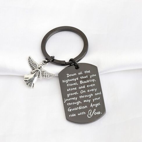 Drive Safe Keychain May Your Guardian Angel Ride with You Keychain New Driver Gift Biker Trucker Gifts in Saudi Arabia