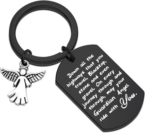 Drive Safe Keychain May Your Guardian Angel Ride with You Keychain New Driver Gift Biker Trucker Gifts in Saudi Arabia