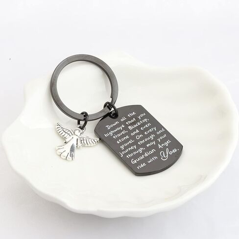 Drive Safe Keychain May Your Guardian Angel Ride with You Keychain New Driver Gift Biker Trucker Gifts in Saudi Arabia
