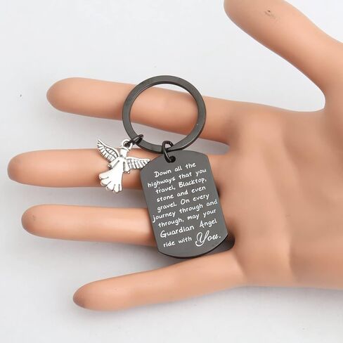 Drive Safe Keychain May Your Guardian Angel Ride with You Keychain New Driver Gift Biker Trucker Gifts in Saudi Arabia
