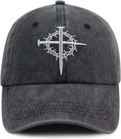 Jesus Cross Nail Hat for Men Women, Funny Adjustable Cotton Embroidered Christian Religious Faith Baseball Cap in Saudi Arabia