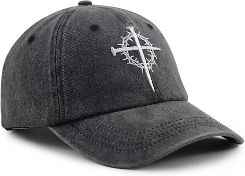 Jesus Cross Nail Hat for Men Women, Funny Adjustable Cotton Embroidered Christian Religious Faith Baseball Cap in Saudi Arabia