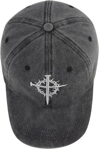 Jesus Cross Nail Hat for Men Women, Funny Adjustable Cotton Embroidered Christian Religious Faith Baseball Cap in Saudi Arabia