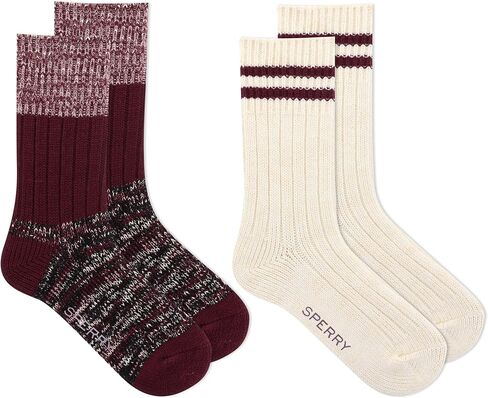 Sperry Women's Cozy Comfort Crew 2 Pair Pack-Wool Blend Duck Boot Socks in Saudi Arabia